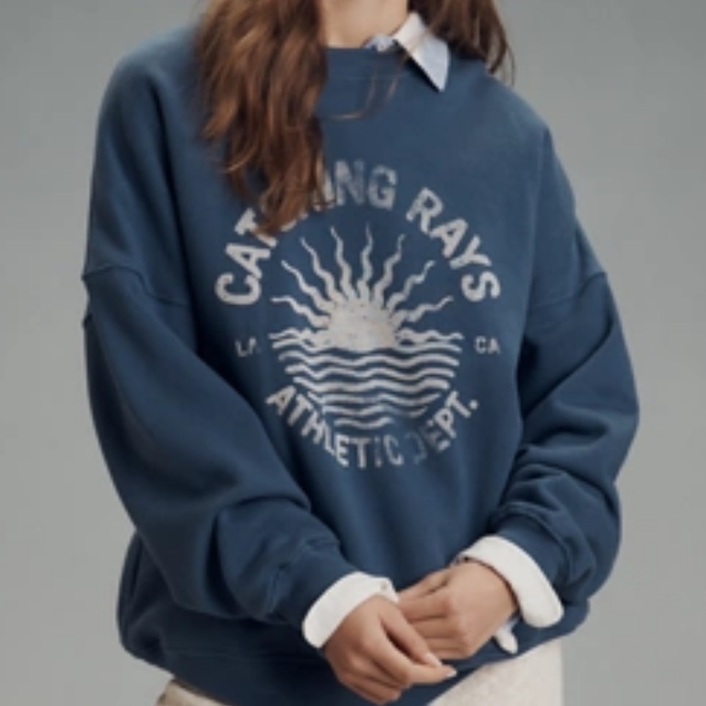 SALE! Spiritual Gangster Sweatshirt Catching Rays Boyfriend Crewneck women L Nwt - Picture 3 of 4